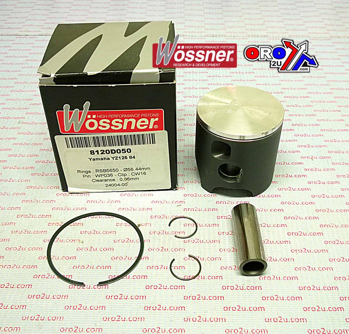 Piston Kit 1984 YZ125 56.50, Wossner 8120D050 Yamaha MX