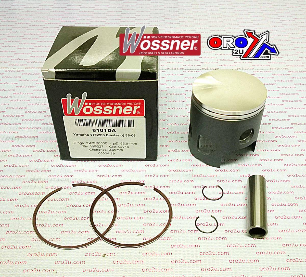 Piston Kit 88-07 YFS200 66.50, Wossner 8101D050 Yamaha ATV