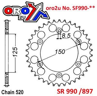 Mtx Parts Rear Sprocket Steel Hard Light SR808-44.S 11H-402-44