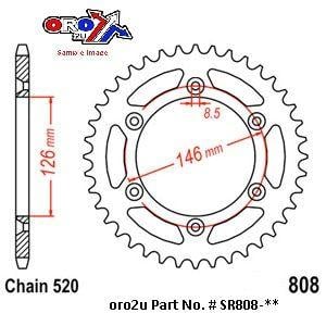 Dirt Racing Rear Sprocket Alloy Silver, JTR808