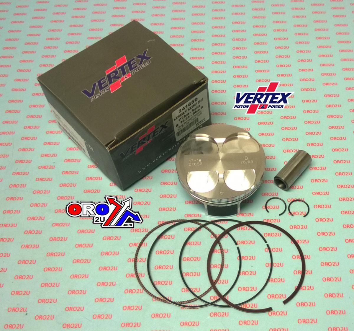 Piston Kit Vertex 77.0 C Kawasaki KX/KXF 250 2017, Vertex Compr 13,7:1