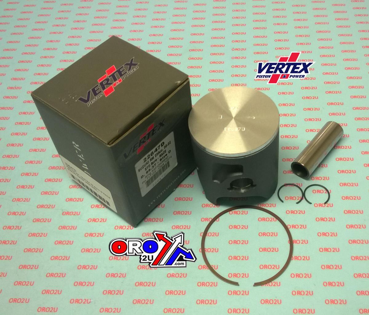 Piston Kit Vertex 66.4 D Suzuki RM 250 00-02 Race, Vertex Single Ring