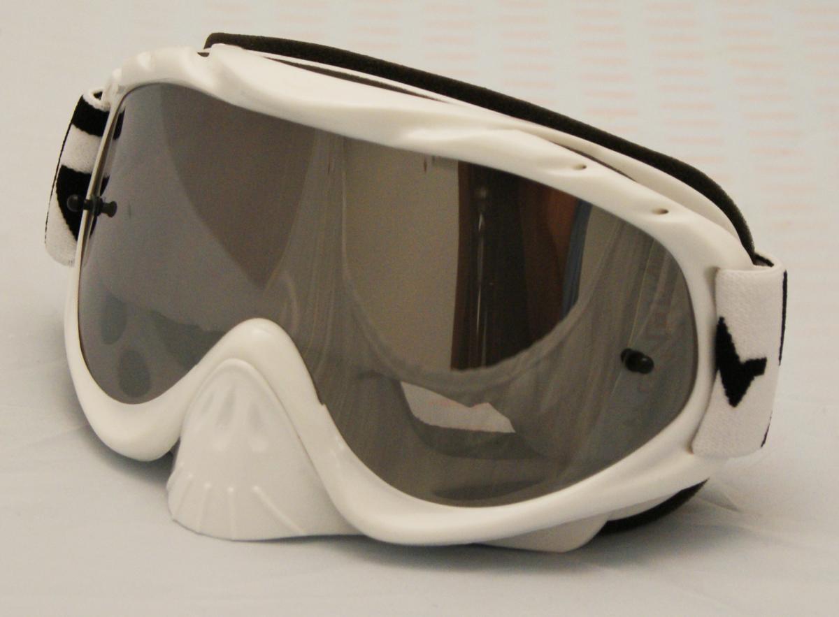 RNR HYBRID WHITE MIRRORED LENS, WHITE GOGGLE, GH22M, MIRRORED LENS