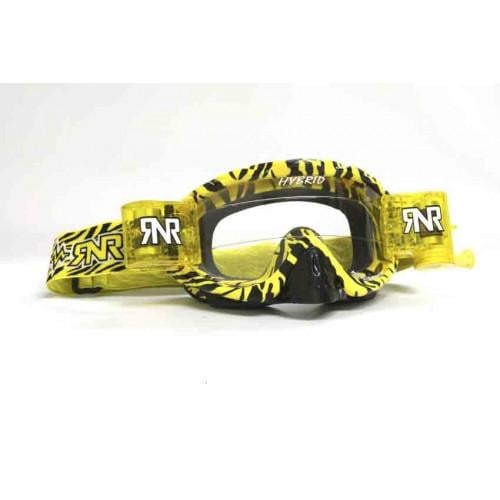 RNR HYBRID WILD YL/BK FULLY LOADED ROLL OFF, WILD YELLOW & BLACK GOGGLE, GH368, ROLL & TEAR OFF