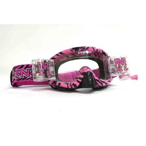 RNR HYBRID WILD PK/BK XL ROLL & TEAR OFF, WILD PINK & BLACK GOGGLE, 36MM ROLL OFF, GH369XL, ROLL & TEAR OFF