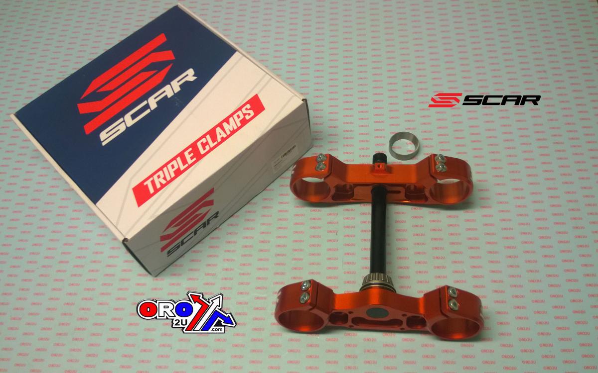 Triple Clamp Set 04-24 Husqvarna SX TC Mc 85 SCAR Racing S5416OR 16mm Offset Orange 7075-T6 S5412OR
