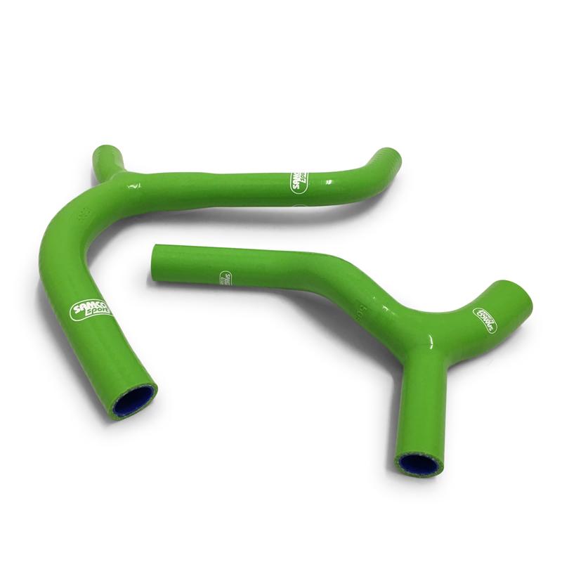 COOLANT HOSE 2 PIECE KIT GREEN 16-18 KAWASAKI 450 KX F 'Y' RACE DESIGN SAMCO KAW-73-GN