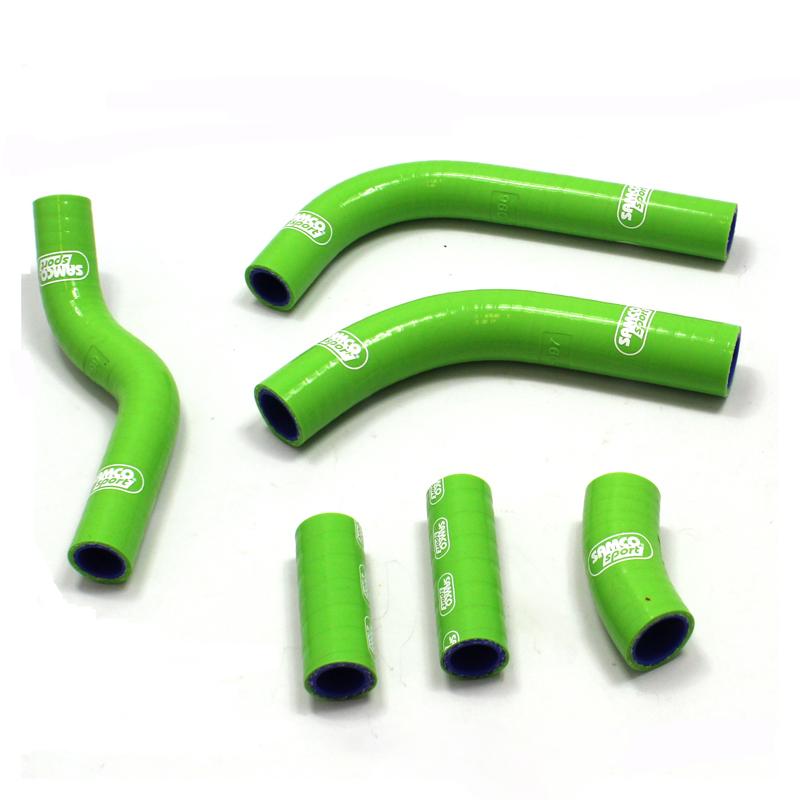 COOLANT HOSE 6 PIECE KIT GREEN 16-18 KAWASAKI 450 KX F OEM DESIGN SAMCO SPORT KAW-74-GN