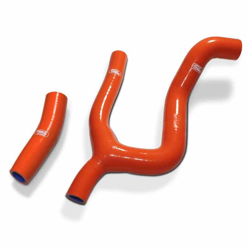 COOLANT HOSE 2 PIECE KIT ORANGE 20-23 GAS HUSQ KTM 250 THERMOSTAT BYPASS SAMCO KTM-116-OR