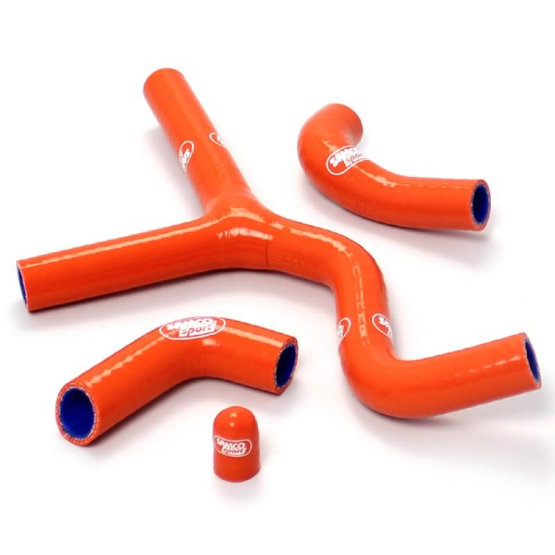 COOLANT HOSE 4 PIECE KIT ORANGE 00-07 KTM 400 450 520 525 EXC THERMO BYPASS SAMCO KTM-46-OR