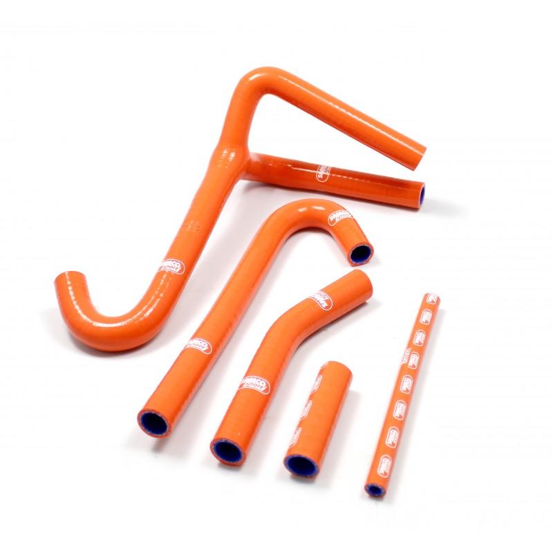 COOLANT HOSE 5 PIECE KIT ORANGE 88-96 KTM 440 500 550 EXC MX M XC 'Y' DESIGN SAMCO KTM-68-OR