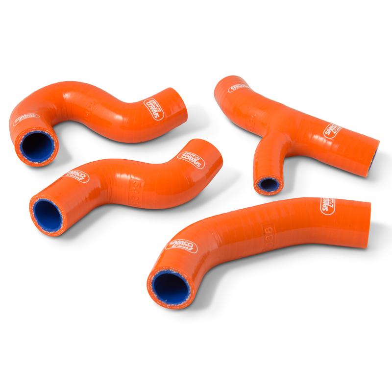 COOLANT HOSE 4 PIECE KIT ORANGE 17-19 KTM HUSQ 450 500 501 OEM DESIGN SAMCO KTM-91-OR