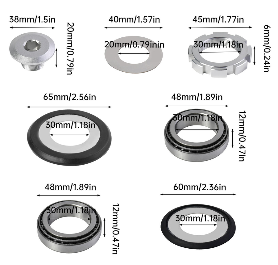 Headset Steering Triple Clamp Bearing Kit Sur-ron Ultra Bee