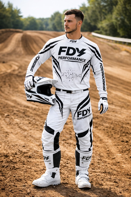 FDY Performance Factory MX Race Kit White & Black – Custom Motocross Jersey & Pants