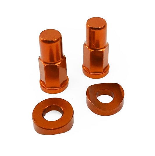 Factory Image Racing Rim Lock Nut With Spacer Washer Kit - Orange Aluminium