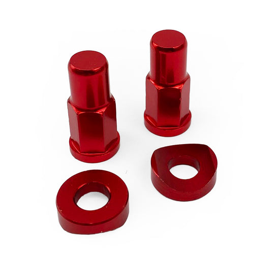 Factory Image Racing Rim Lock Nut With Spacer Washer Kit - Red Aluminium