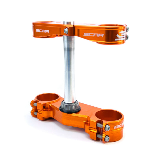 Scar Racing Triple Clamps Orange 23-26 KTM Husqvarna TC FC Tx Fx Exc SX Xc Offset 22mm SCAR S5418OR