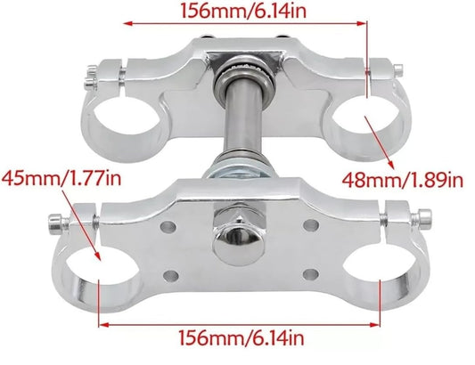 Factory Image Racing Pit Bike Triple Clamp Set 45mm 48mm Forks With 22mm Handlebar Mount Risers