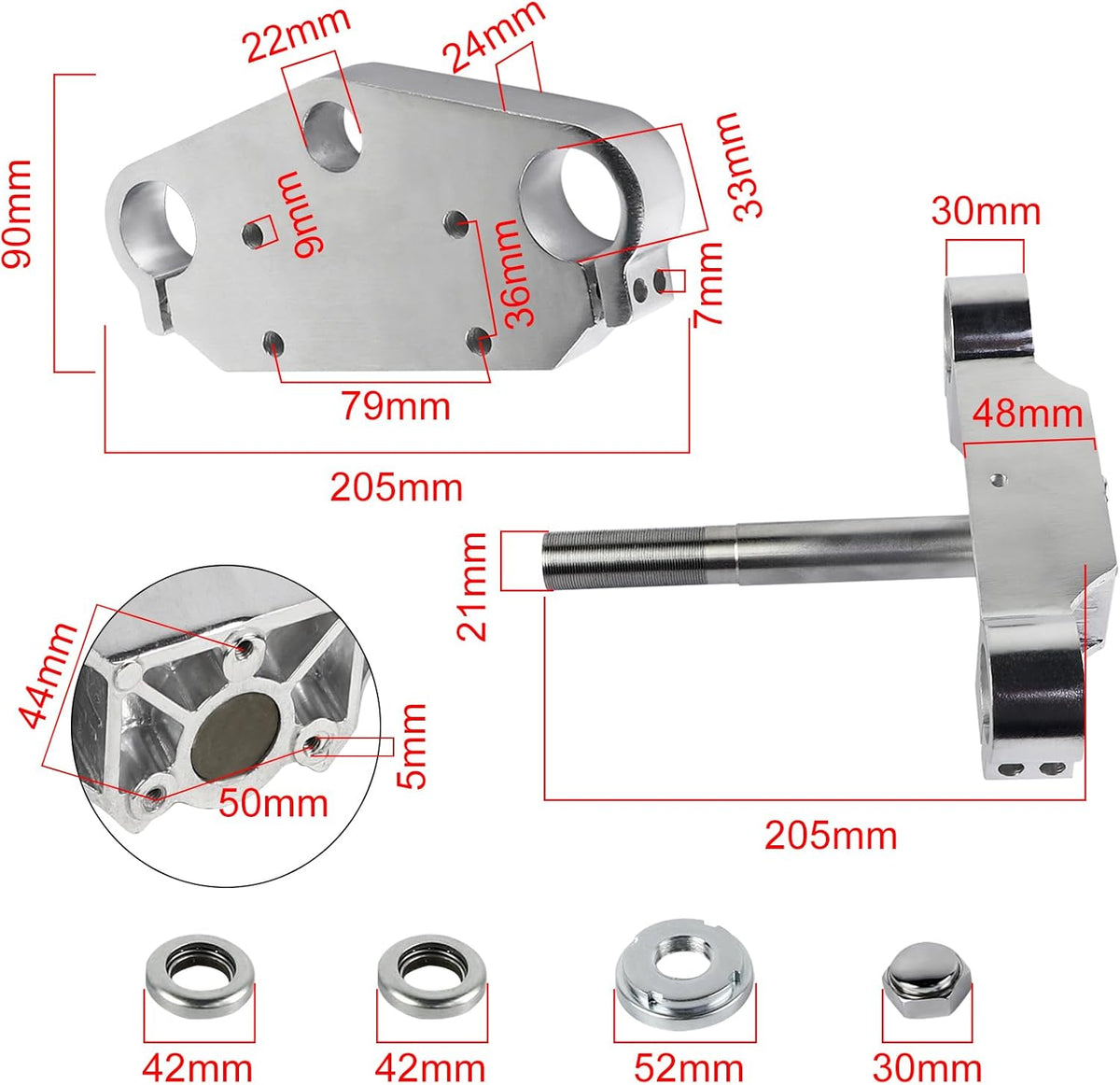 Factory Image Racing Pit Bike Triple Clamp Set 33mm Forks With 22mm (7/8) Handlebar Risers