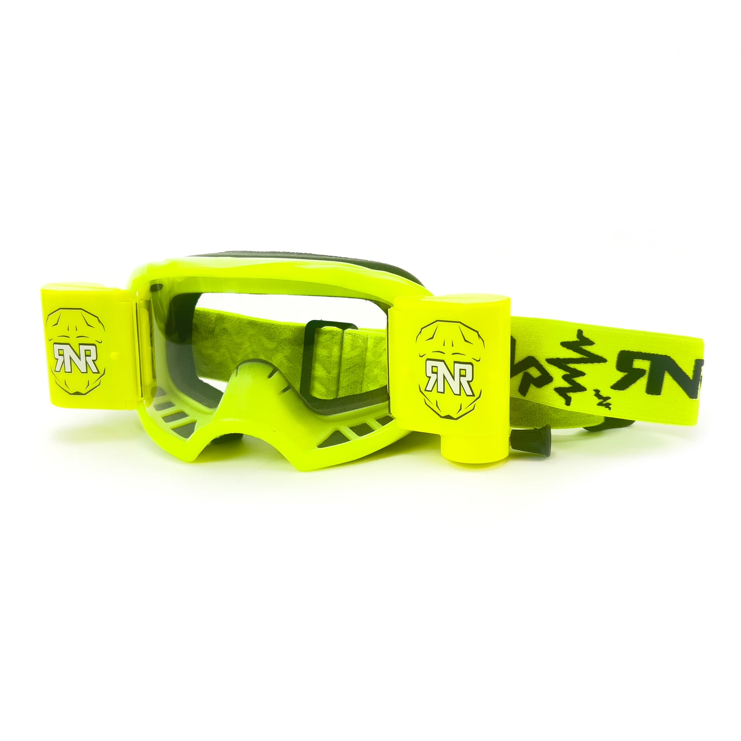 RNR COLOSSUS NEON YELLOW WVS 48mm, NEON YELLOW GOGGLE, WIDE VISION SYSTEM, GXX68, ROLL & TEAR OFF