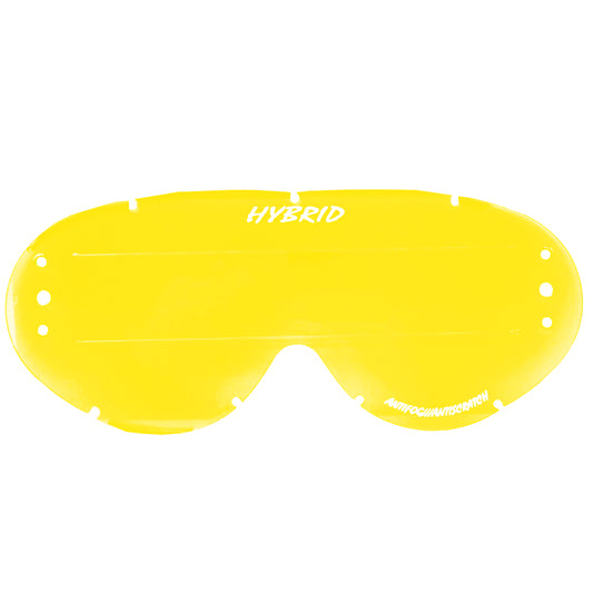 HYBRID XL ROLL OFF LENS YELLOW RAISED STRIP, ANTI FOG, ANTI SCRATCH, LYR201RXL