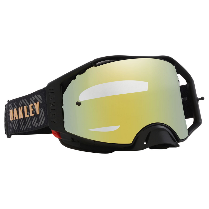 OAKLEY AIRBRAKE MX HERLINGS SIGNATURE BLACK/GOLD, 24K IRIDIUM LENS