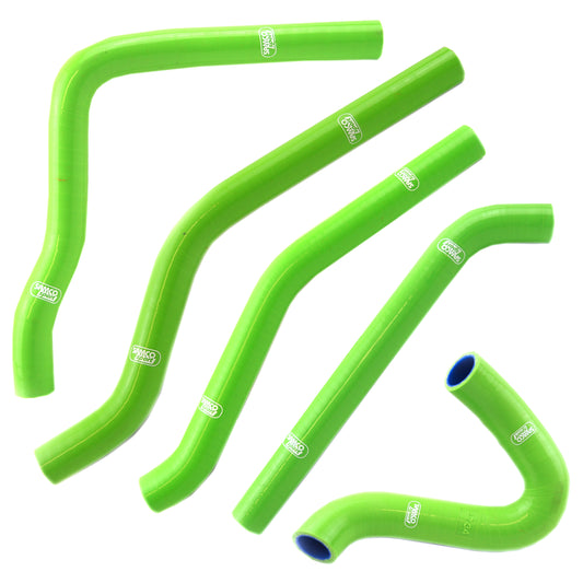 COOLANT HOSE 5 PIECE KIT GREEN 90-91 KAWASAKI 250 KX H1 H2 SAMCO SPORT KAW-68-GN