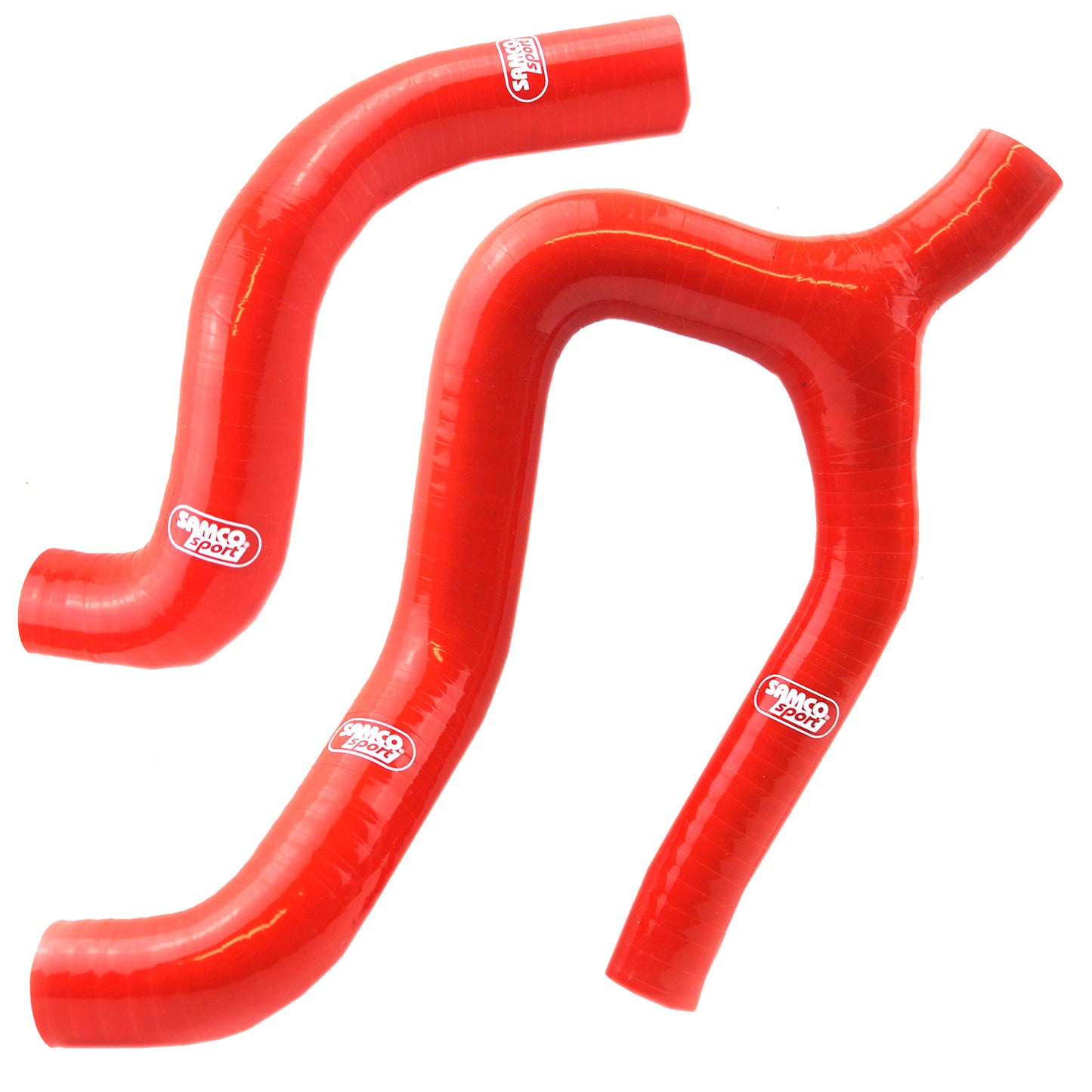 COOLANT HOSE 2 PIECE KIT RED 19-23 GAS HUSQ KTM 350 THERMO BYPASS 'Y' DESIGN SAMCO KTM-110-RD