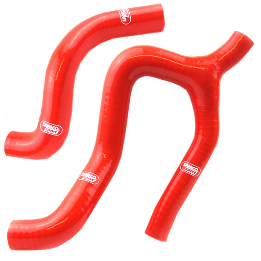 COOLANT HOSE 2 PIECE KIT RED 19-23 GAS HUSQ KTM 350 THERMO BYPASS 'Y' DESIGN SAMCO KTM-110-RD