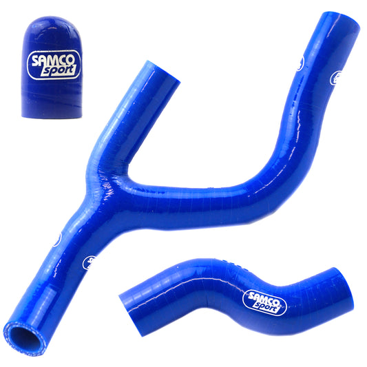 COOLANT HOSE 3 PIECE KIT BLUE 12-16 KTM HUSQ 250 350 THERMOSTAT BYPASS SAMCO KTM-43-BU