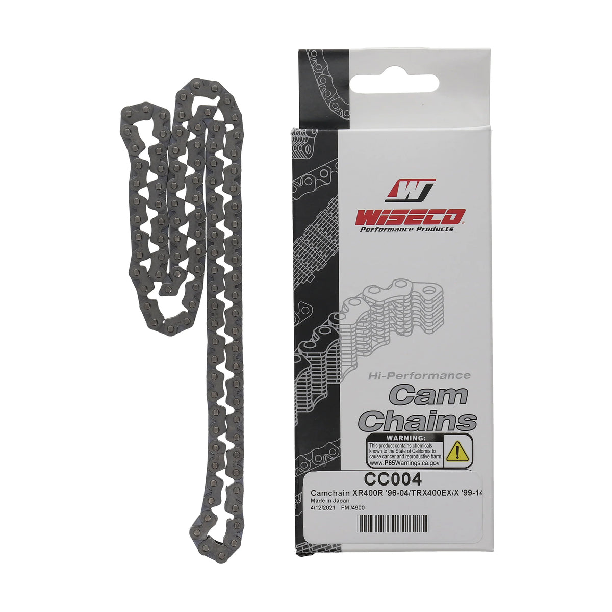 Cam Chain 82RH2010 112 Link XR400, TRX400EX, Wiseco CC004, 14401-KCY-671, Old No. 30-520.WI