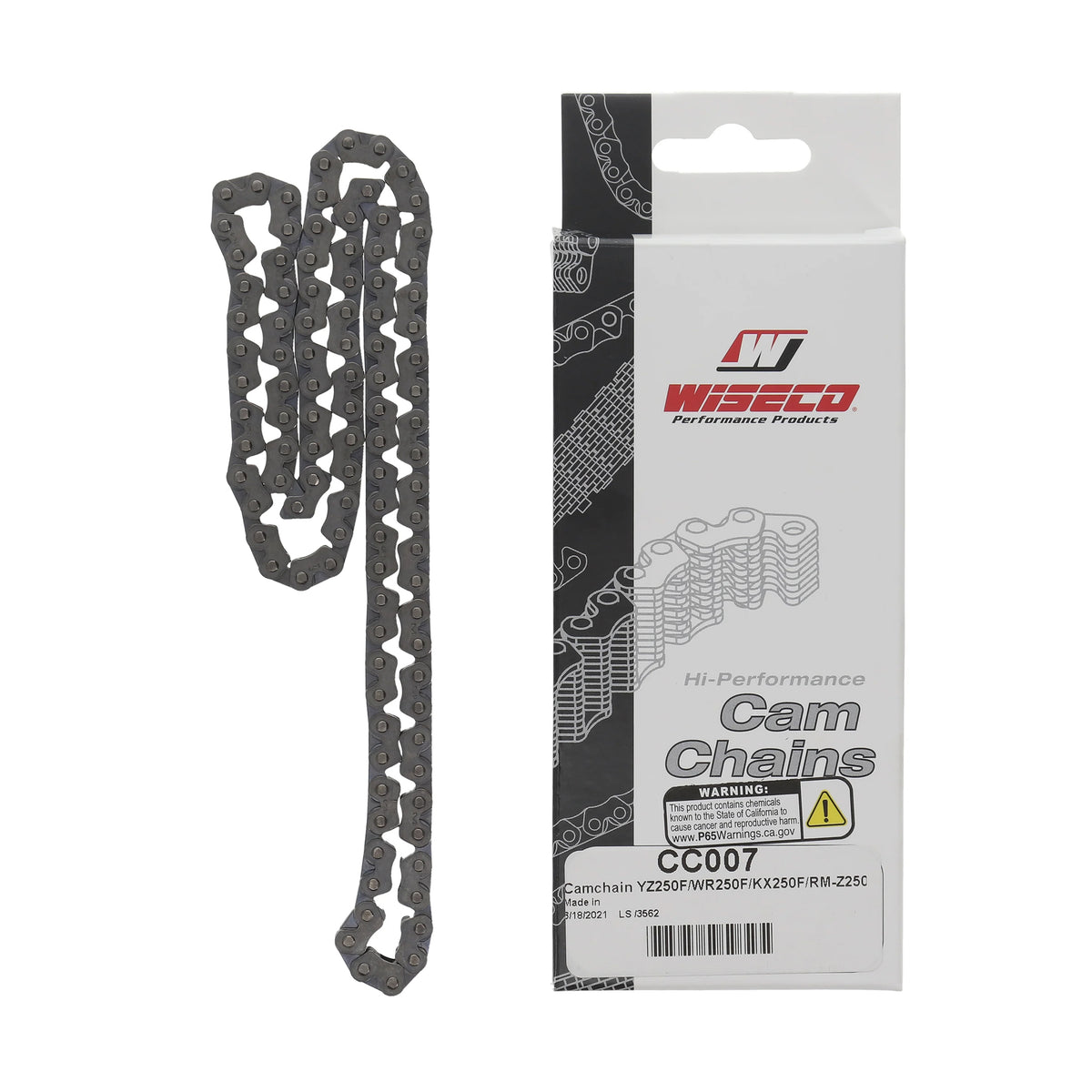 Cam Chain Hd 92RH2010-114M YZF KXF RMZ 01-16, Wiseco CC007, 12760-10H00, 94591-53114-00, 92057-0030