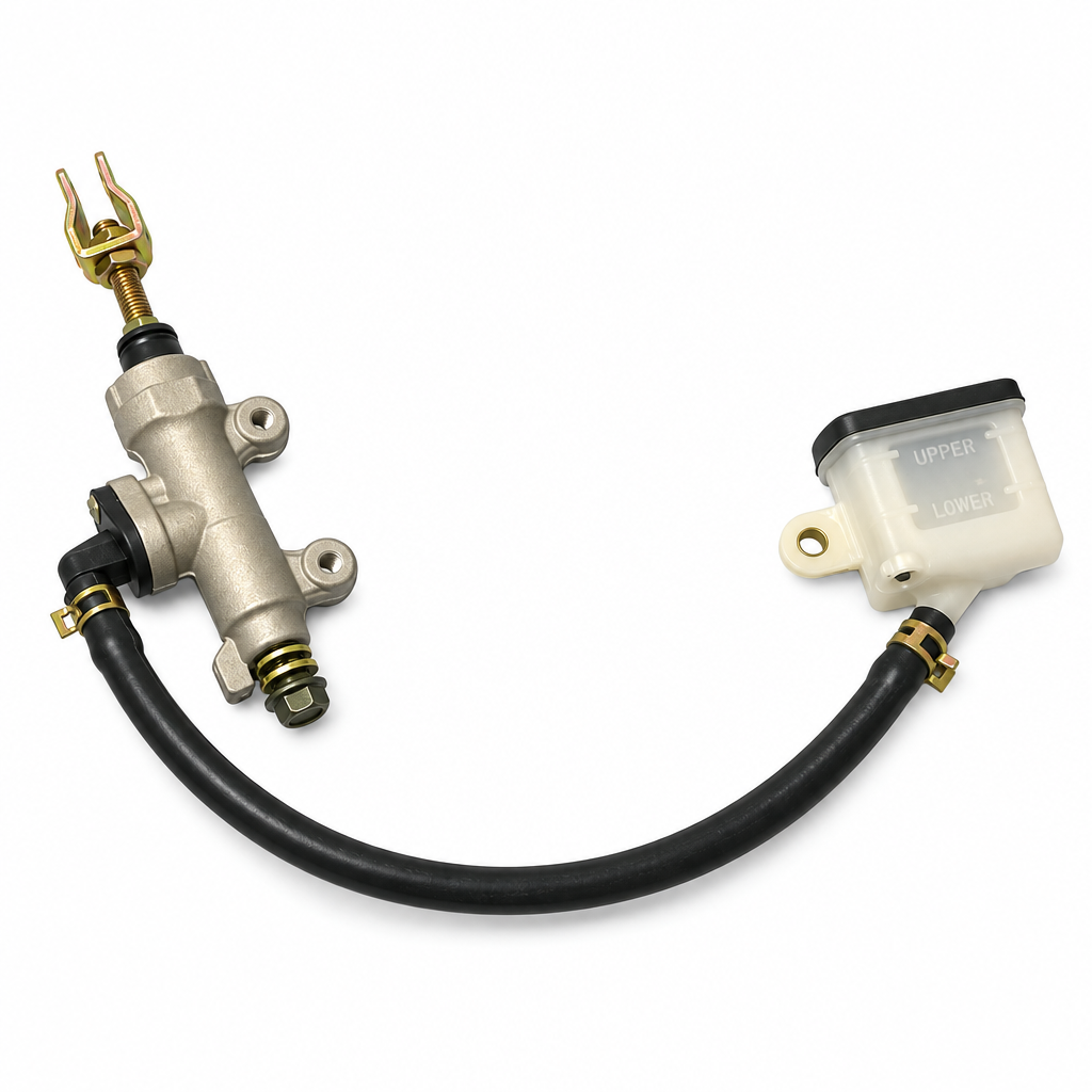 Dirt Racing Rear Brake Master Cylinder With Reservoir Universal M8 45 mm Hole Centres Banjo Bolt 121410759
