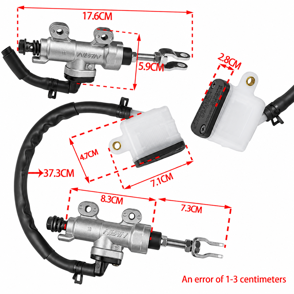 Dirt Racing Rear Brake Master Cylinder With Reservoir Universal M8 45 mm Hole Centres Banjo Bolt 121410759