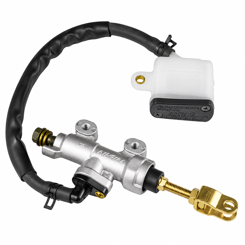 Dirt Racing Rear Brake Master Cylinder With Reservoir Universal M8 45 mm Hole Centres Banjo Bolt 121410759