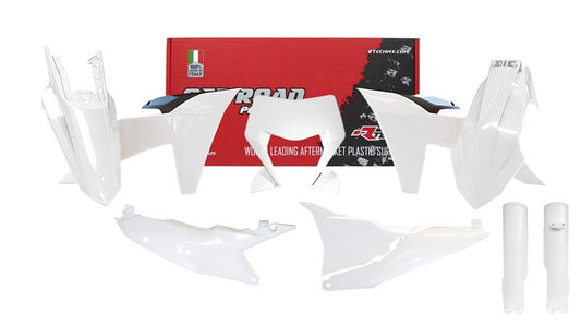 PLASTIC KIT/7 2024-2025 KTM EXC, EXC-F WHITE/BLACK, RTECH R-KITKTM-BN0-704