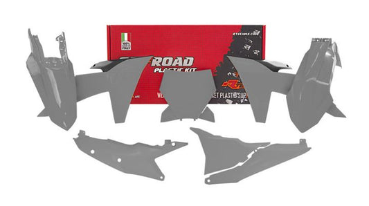 PLASTIC KIT/6 2023-24 KTM SX/SXF, QUANTUM GREY/BLACK, RTECH R-KITKTM-GR0-023