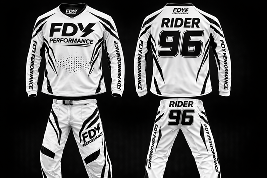 FDY Performance Factory MX Race Kit White & Black  – Custom Motocross Jersey & Pants