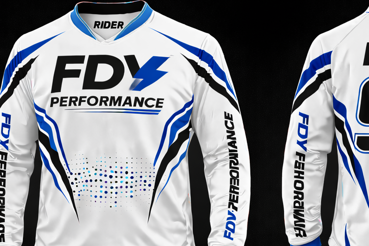 FDY Performance Factory MX Race Kit Blue & White – Custom Motocross Jersey & Pants