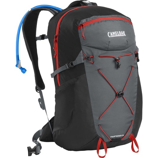 CAMELBAK FOURTEENER HYDRATION PACK 26L WITH 3L RESERVOIR 2023: GRAPHITE/RED POPPY CBFOUR26