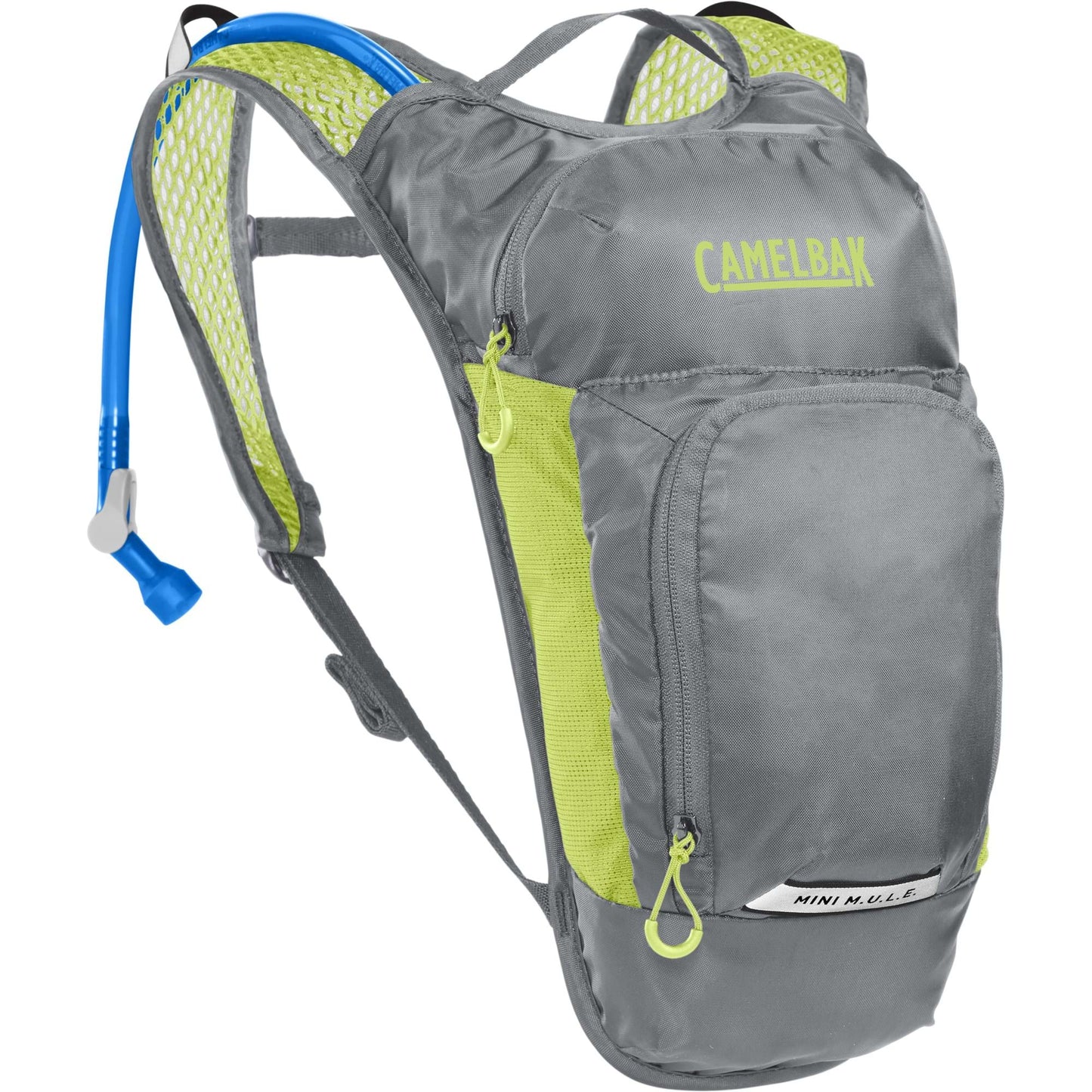 CAMELBAK KIDS' MINI M.U.L.E. HYDRATION PACK 3L WITH 1.5L RESERVOIR 2023: METAL GREY/GREEN CBKMMB5