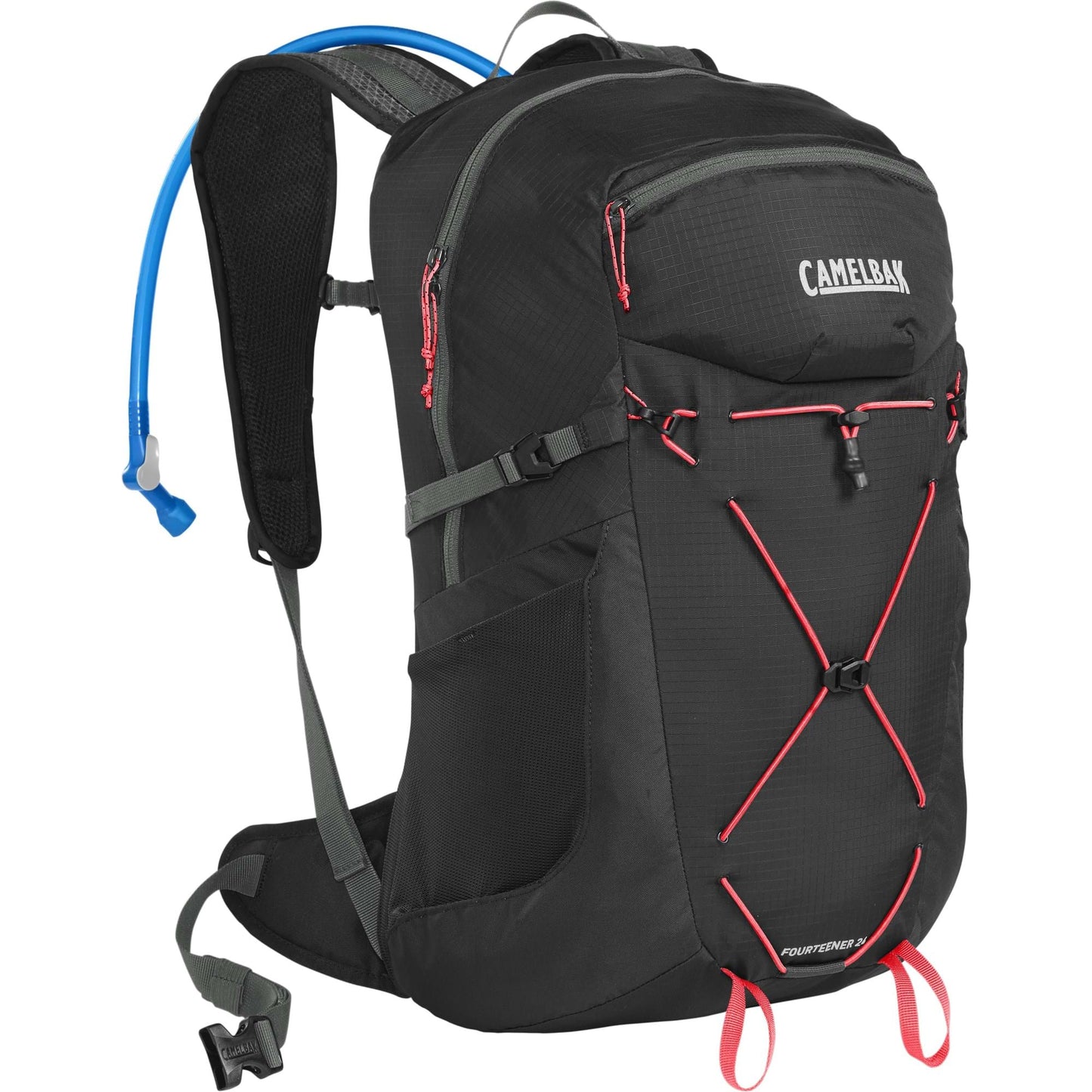 CAMELBAK WOMEN'S FOURTEENER 24 HYDRATION PACK 2023: BLACK/FIERY CORAL 24L CBWFOUR24