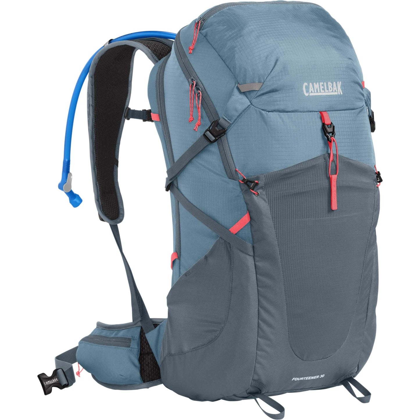 CAMELBAK WOMEN'S FOURTEENER 30 HYDRATION PACK 2023: SMOKE BLUE/FIERY CORAL 30L CBWFOUR32