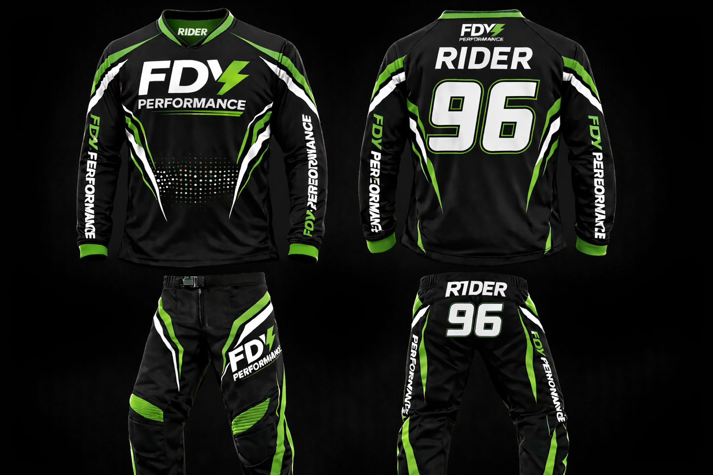 FDY Performance Factory MX Race Kit Blue & White – Custom Motocross Jersey & Pants