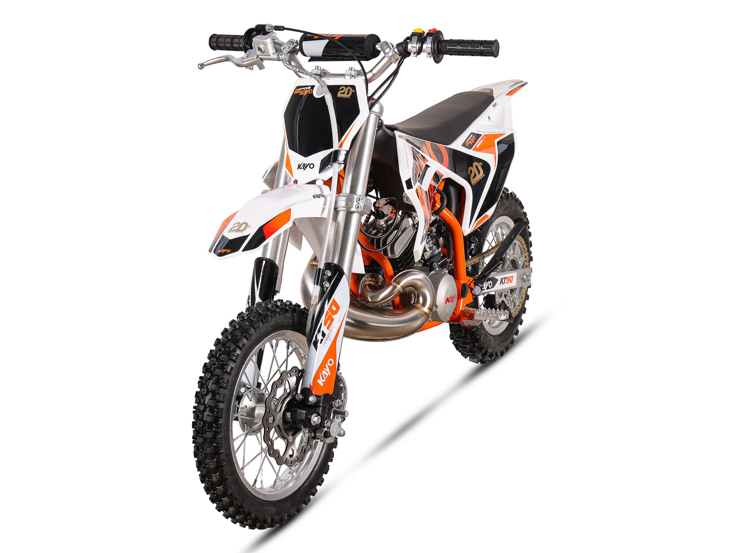 Kayo KT50 Mini Dirt Bike – 50.2 cc 2-Stroke Auto, Electric + Kick Start – 12/10 or 14/12 Wheels –  Finance Available