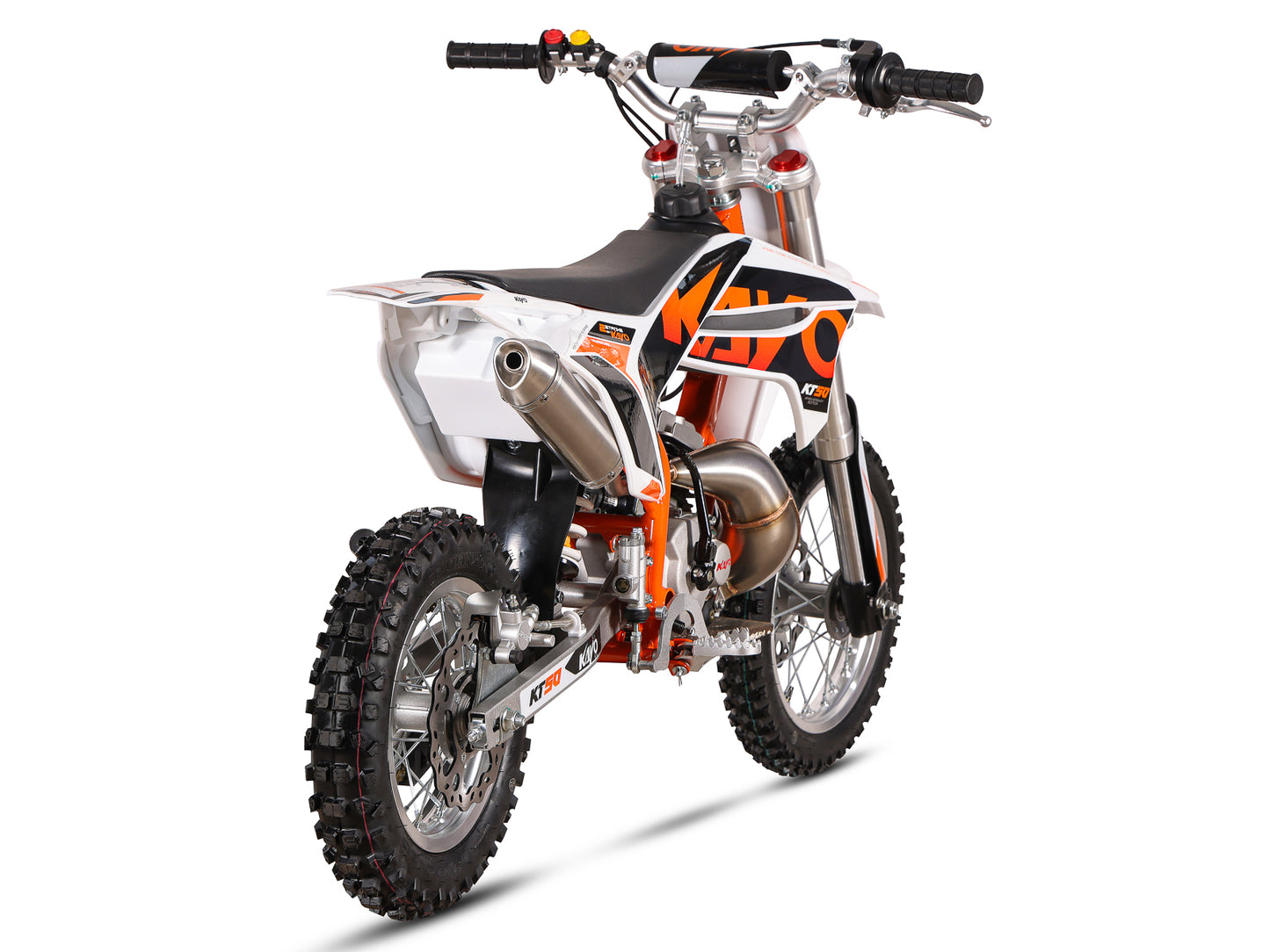 Kayo KT50 Mini Dirt Bike – 50.2 cc 2-Stroke Auto, Electric + Kick Start – 12/10 or 14/12 Wheels –  Finance Available