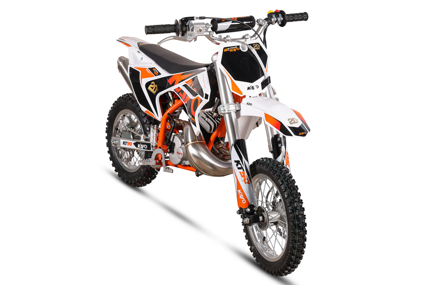 Kayo KT50 Mini Dirt Bike – 50.2 cc 2-Stroke Auto, Electric + Kick Start – 12/10 or 14/12 Wheels –  Finance Available