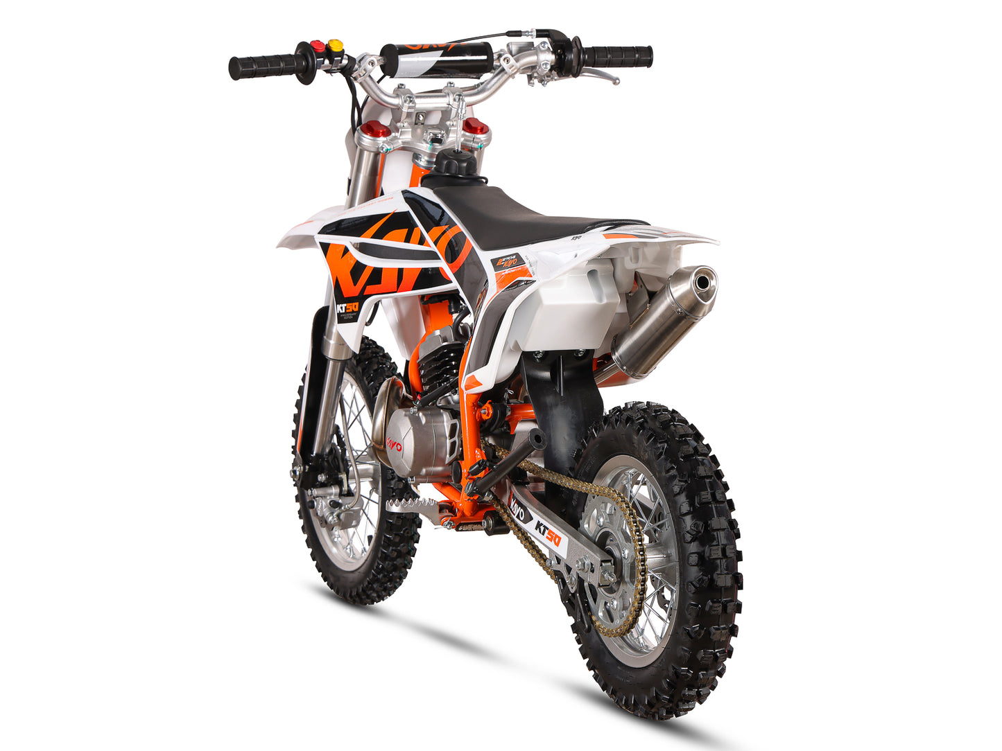 Kayo KT50 Mini Dirt Bike – 50.2 cc 2-Stroke Auto, Electric + Kick Start – 12/10 or 14/12 Wheels –  Finance Available