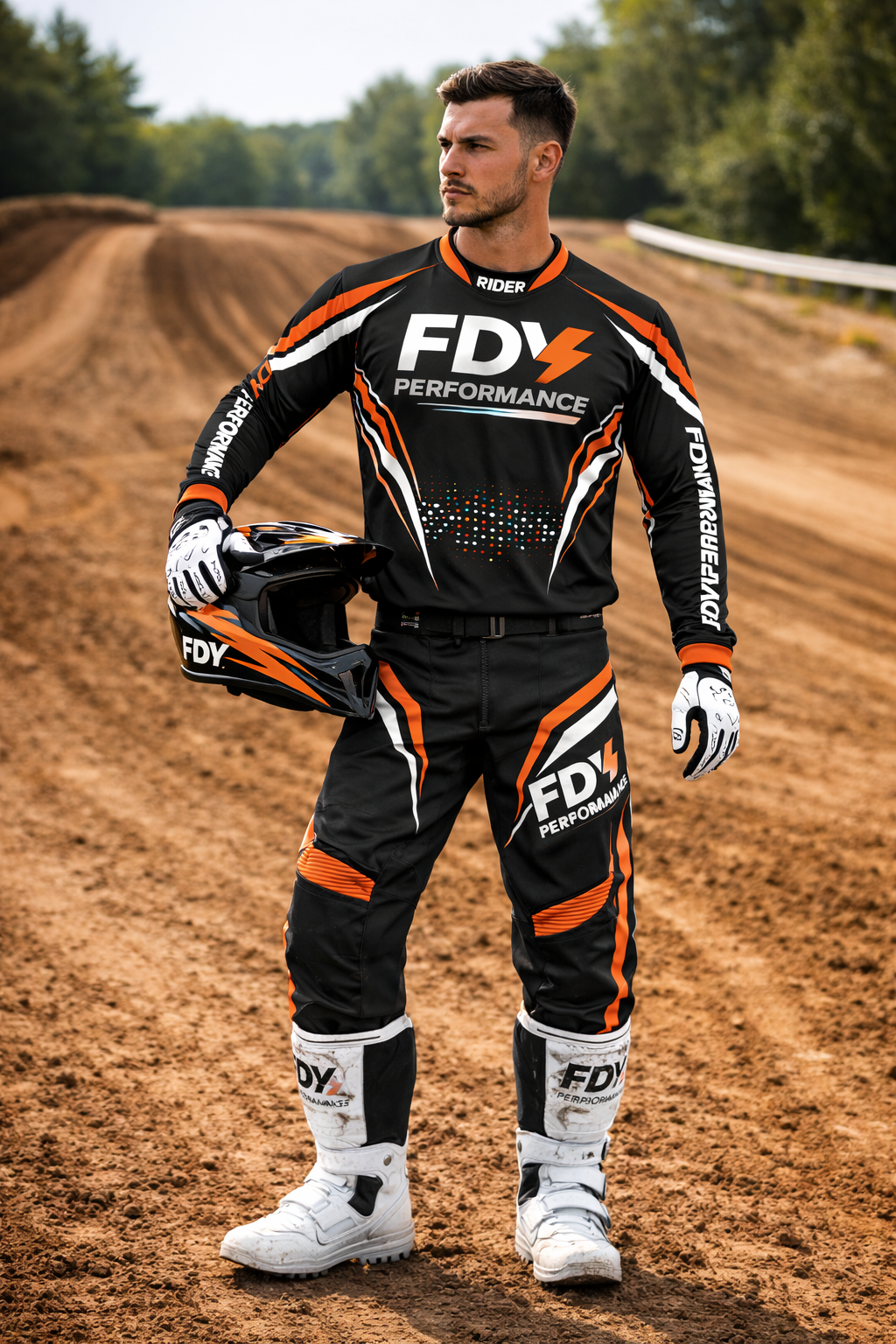 FDY Performance Factory MX Race Kit Orange & Black – Custom Motocross Jersey & Pants