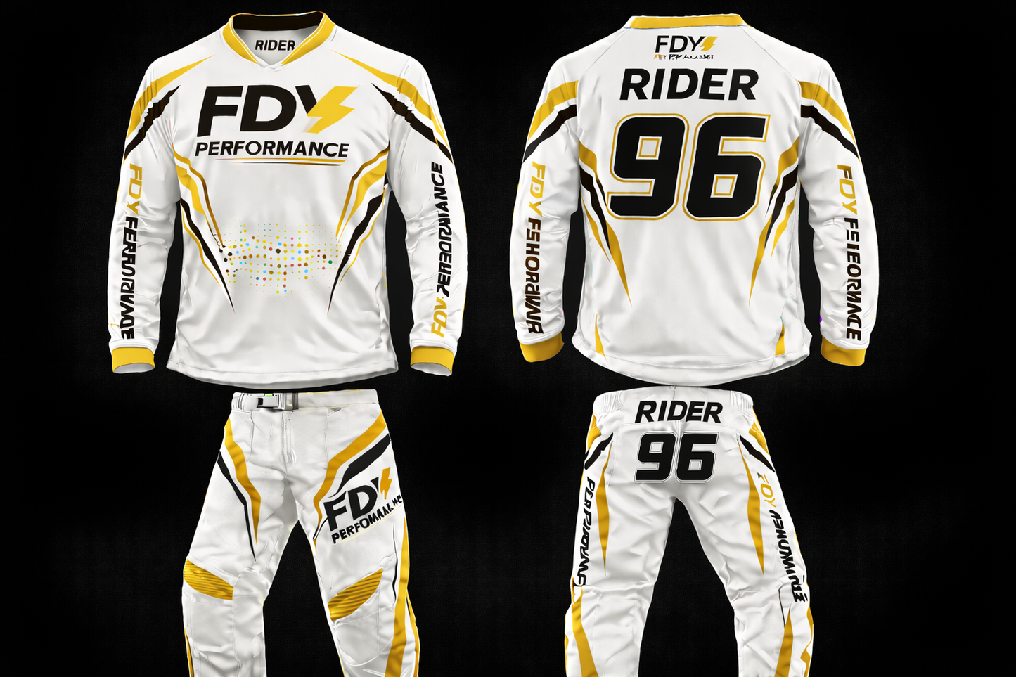 FDY Performance Factory MX Race Kit Blue & White – Custom Motocross Jersey & Pants